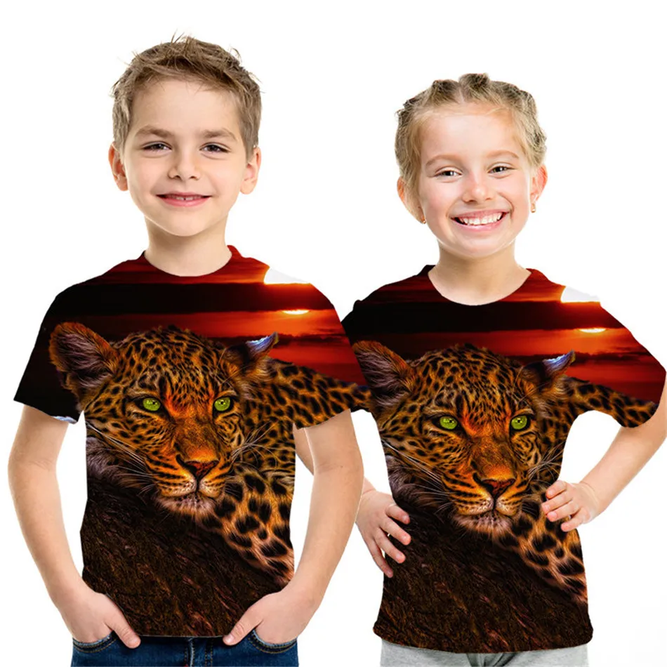 Летняя детская космической галактики 3D футболка Ангел животное, Лев, тигр Волк с леопардовым принтом для маленьких мальчиков и девочек, футболка для детей модная футболка - Цвет: picture show NT-769
