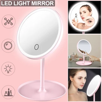 

Led Makeup Mirror Smart Lighted Makeup Vanity Stand Up Light Mirror 3 Modes Light Touch Control Led Vanity Mirror USB D35
