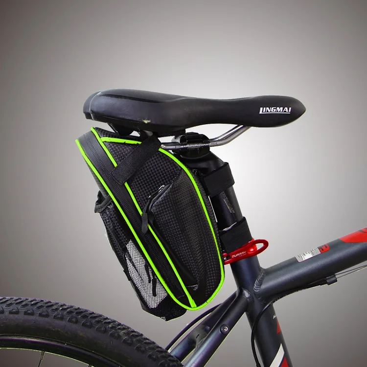Green MTB велосипед Водонепроницаемый задний мешок LINGMAI Аксессуары для велосипеда велосипед седельная сумка с бутылкой воды карман Велосипедное Заднее Сиденье Хвост сумка - Color: Green