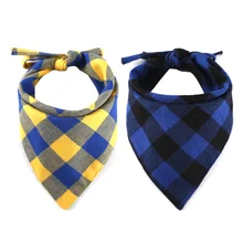 Слюнявчик для домашних животных в стиле панк, полотенце для собак, треугольное полотенце для кошек и собак, хлопковый клетчатый треугольный шарф, галстук-бабочка для домашних питомцев кошачий шарф