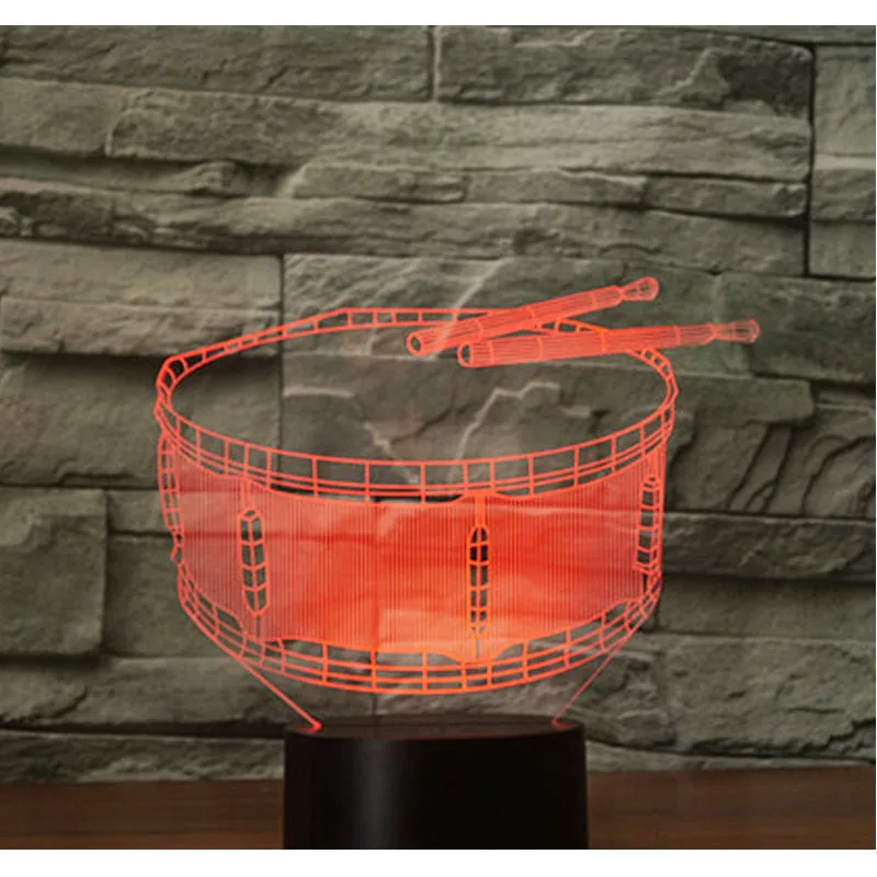 

3D LED Night Light Drum with 7 Colors Light for Home Decoration Lamp Amazing Visualization Optical Illusion Awesome