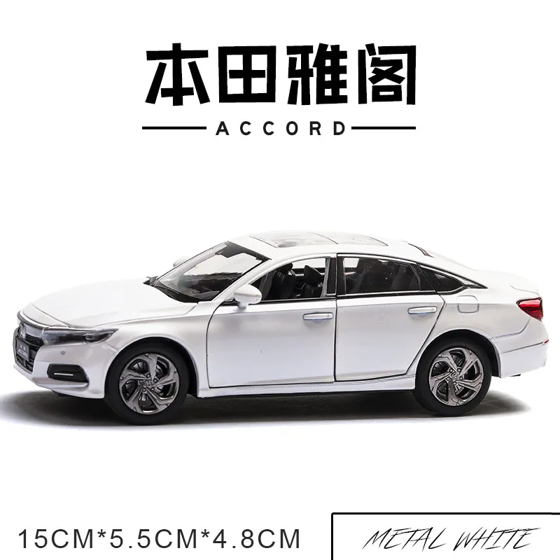 White send box Литой под давлением 1:32 Масштаб автомобилей цинковый сплав модель Toyota Accord King of Sound Light автомобильный прицеп подвеска Премиум седан детей - Цвет: White send box