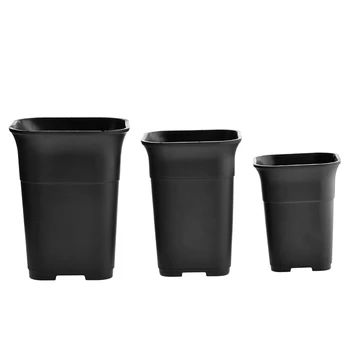 

5Pcs Black Square High Waist Mini Nursery Pot Planter Succulent Plant Pot Small Flower Planters