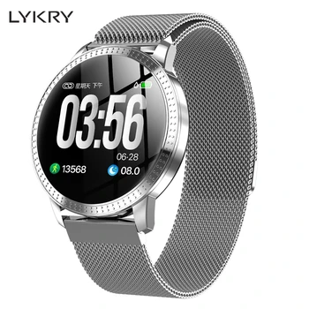 

LYKRY Female Fitness Smart Watch Women Running Heart Rate Monitor Bluetooth Pedometer Touch Intelligent Sports Watch for Running