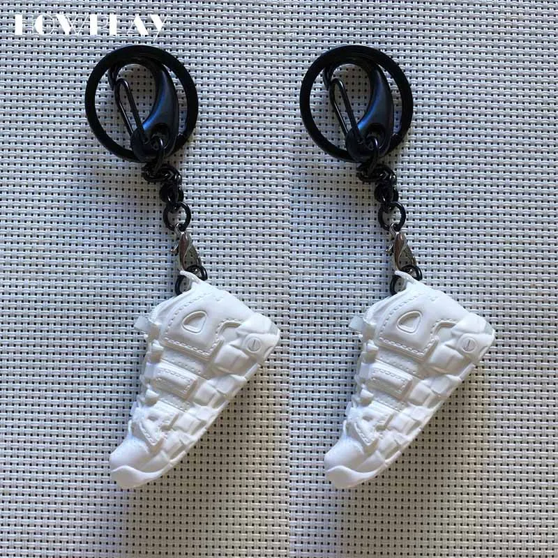 pipeng-a-pair-white Howplay Mini Sneakers Basketball Shoes Keychain 3D Backpack Pendant Bag Charm AJ1 OW Creative Gifts Keyring for1/6 Soldier Doll - Цвет: pipeng-a-pair-white