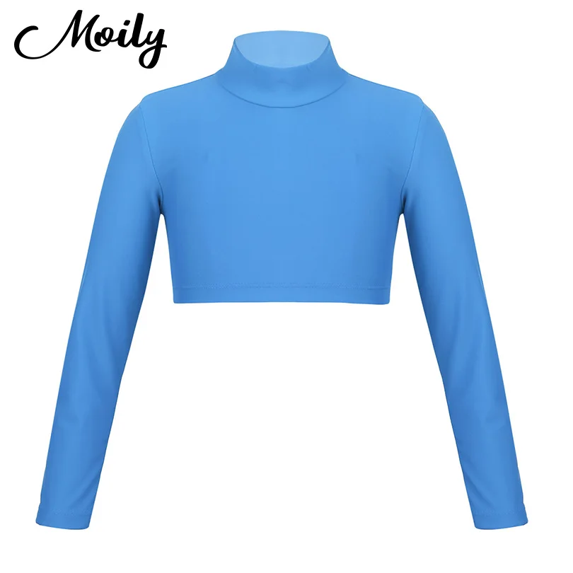

Fashion Girls Ballet Gymnastics Leotard Tops Long Sleeve Dance Wear Crop Top Kids Latin Dancing Clothes Children Ballet Costumes