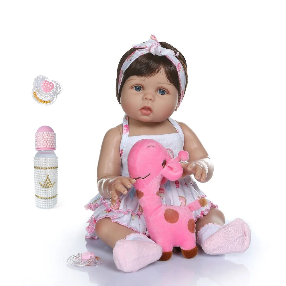 NPK 47 см кукла для новорожденных bebe девочек из кожи загара силиконовая игрушка