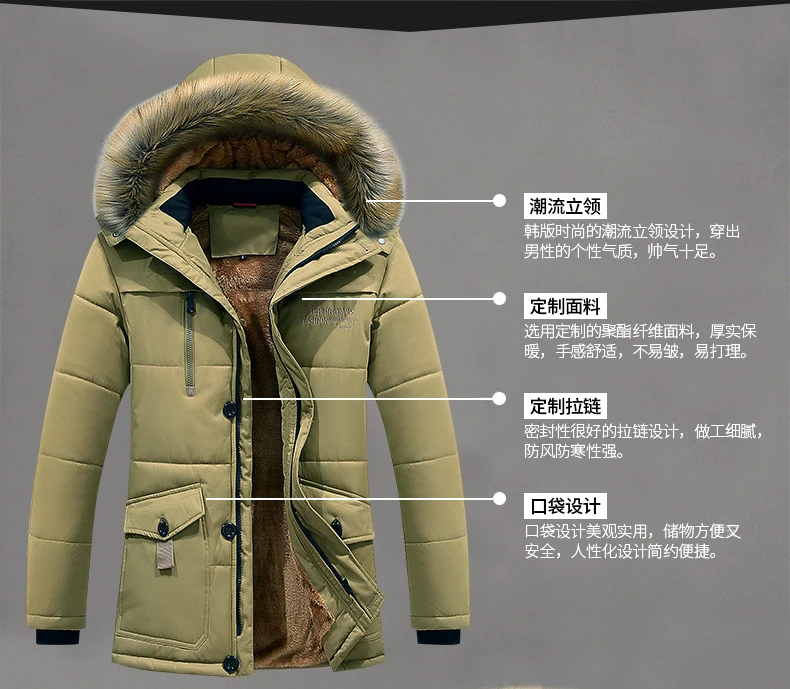Новая мужская хлопковая теплая куртка, повседневное пальто среднего возраста для мужчин, хлопковое Стеганое пальто, Мужская зимняя толстая верхняя одежда, пальто для мужчин