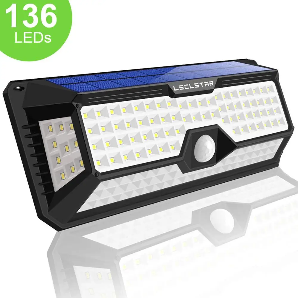 

Waterproof 136 LED Solar Motion Sensor Light Outdoor Lighting Solar Powered Lamp for Garden Decoration Street Solar Wall Lights