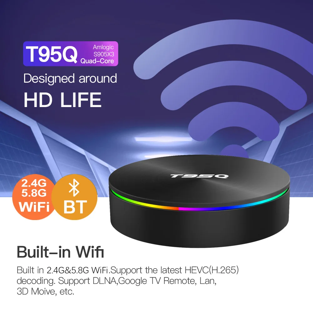 T95Q 4K Smart TV BOX Android Box 9 0 4 Гб RAM 32 64 ROM Amlogic S905X3 2 & 5G WIFI BT4.0 USB 3 H.265|ТВ-приставки и