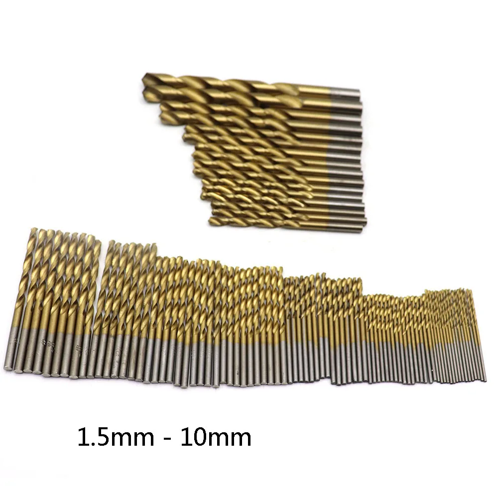 Source high-speed steel-plated titanium anther drill bit straight handle hand 99pc installed 1.5 mm -10mm | Инструменты