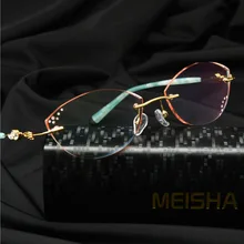 Корейский Бескаркасный женский Алмазный резной градиентный цвет Пресбиопия анти-синий свет Невидимый винт