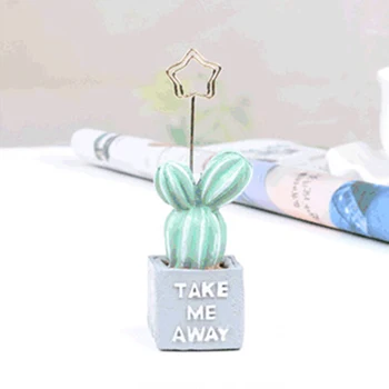 

Memo Picture Stand Cute Card Clip Table Number Resin Stationery Cactus Shape Party Note Holder Wedding Desk Decoration School