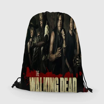 

Custom the Walking Dead Drawstring Bag Daypack Kids Satchel Casual Backpack Teenager Storage Bag Women Men 31x40cm*181031-3-20