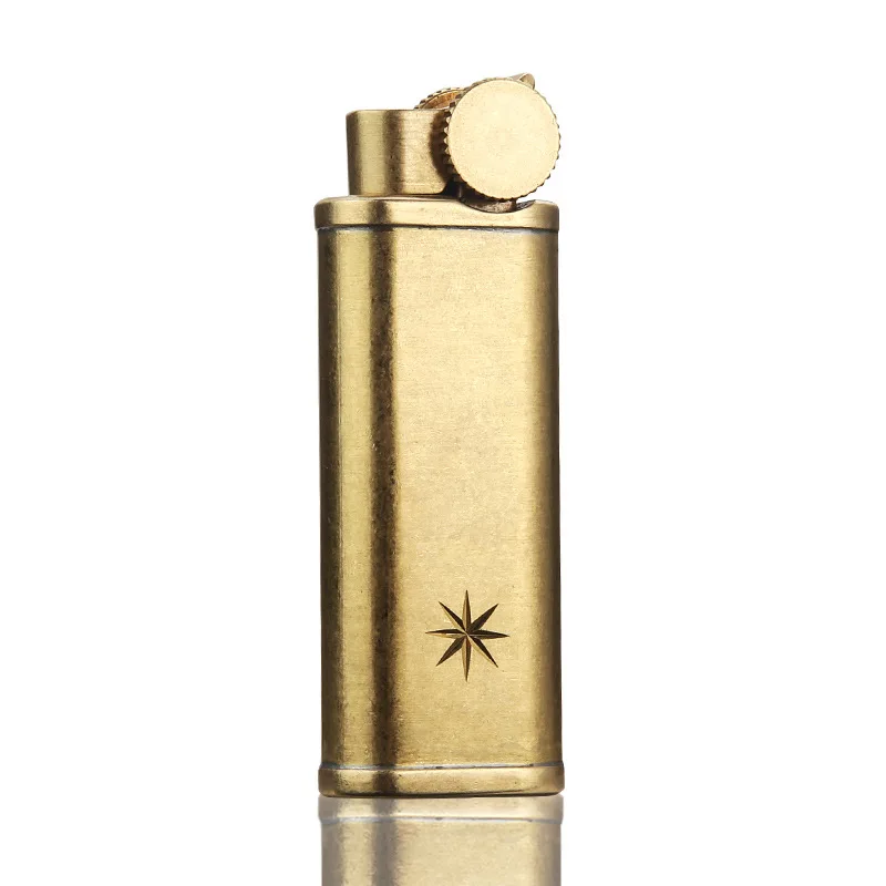 Description Picture 2 of itemPromise Full Brass Pipe Gas Lighter Oblique Flame Inflatable Lighters High Quality