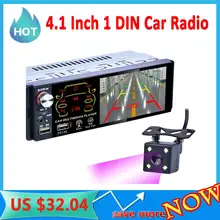 Alta resolução 4.1 Polegada 1 din rádio do carro com tela de toque hd suporte bluetooth dois porta usb rádio câmera para carro mp5 p5135 2020