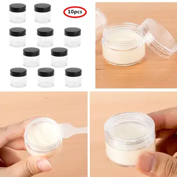

Empty Round Refillable Plastic Containers Jars With Screw-on Lids For Travel Storage Makeup Cosmetic Lotion Scrubs Creams Oils