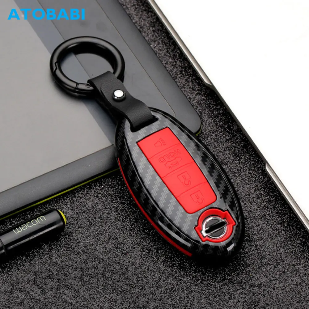 Remote Key Shell Cover Fob Case For Nissan Qashqai X-TRAIL Infiniti Carbon Style