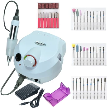 

35000/20000 RPM Electric Nail Drill Machine Set Mill Cutter Pedicure Manicure Polishing Tool Strong Nail Pedal Machine Drill Kit