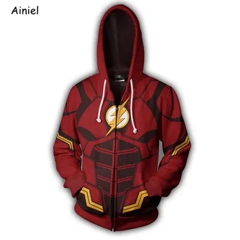 

Justice League The Flash Man 3D Print Hoodies Sweatshirt Superhero Barry Allen Flash Coat Jacket Endgame Hoodie for Men Women