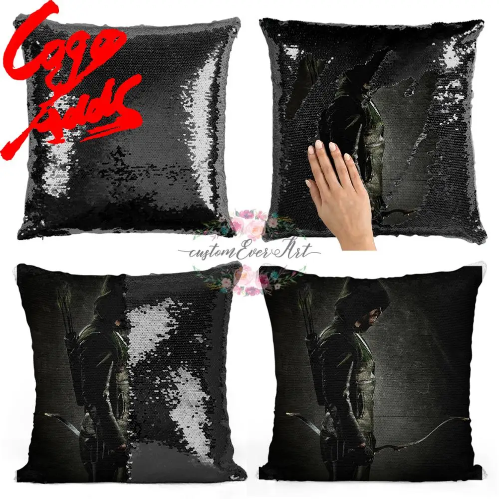 

Green Arrow sequin pillow | sequin Pillowcase | Two color pillow | gift for her | gift for him | pillow | magic pillow