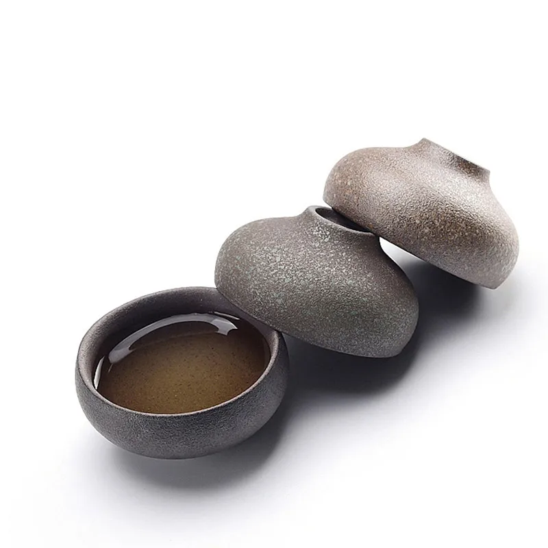 Грубая керамика ретро чайная чашка Zen Ceramic основная черный чай в японском стиле