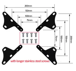 Versatile TV Mount Extension Bar for LCD Brackets, VESA Adapter (With stainess screw)