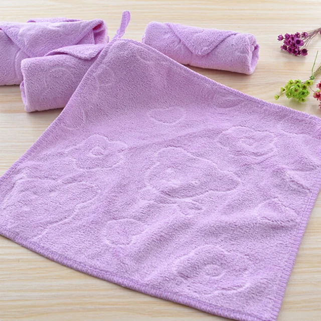 4 Color Printing Baby Towel Children Towels Super Soft Baby Care Strong Absorbent Bath Towel For Baby Hook Small Square For Kids 1