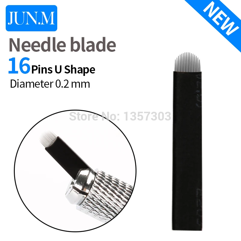 50 шт. 16 пин U образная игла для татуажа бровей|microblading blades|blades for microbladingmicroblading needles