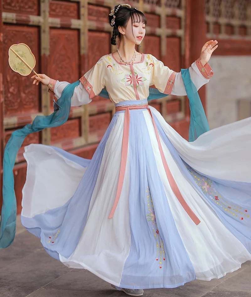 

Hanfu китайская сказочная одежда Hanfu, женский элегантный женский костюм, костюм принцессы, костюм для народных танцев