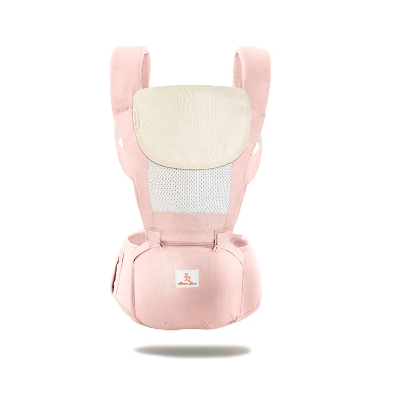 Light Pink Carrier Ergonomic Baby Carrier Infant Baby Hipseat Carrier Front Facing Ergonomic Kangaroo Baby Wrap Sling for Baby Travel Baby stool - Цвет: Light Pink Carrier