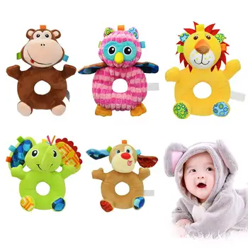 

New Type Animal Shape Baby Handbell Toy Stuffed Toy Safety And Environmental Protection Material Can Be Bitten By Baby