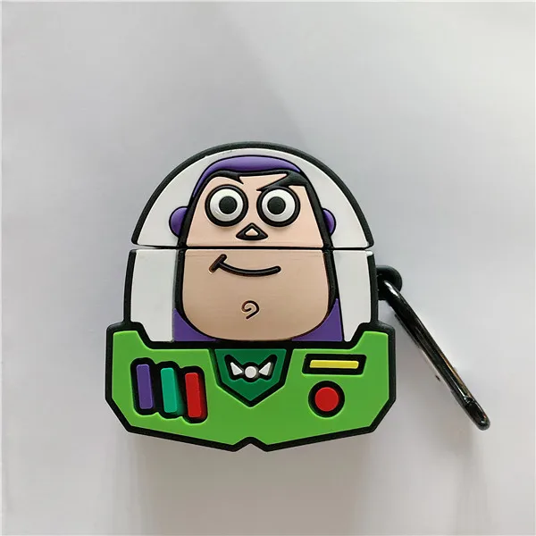 Color 2 3D История игрушек мультфильма Woody Buzz чехол для наушников Airpods 1 2 Мягкий силиконовый чехол для Apple AirPods чехол с кольцевой пряжкой - Цвет: Color 2