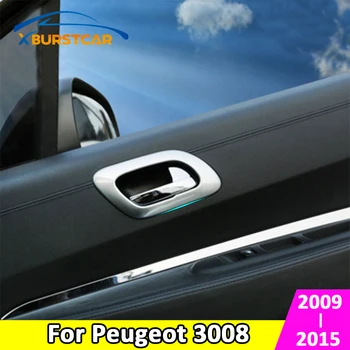 

Xburstcar for Peugeot 3008 2009 - 2013 2014 2015 Interior ABS Chrome Inner Door Handle Protection Bowl Trim Sticker Accessories