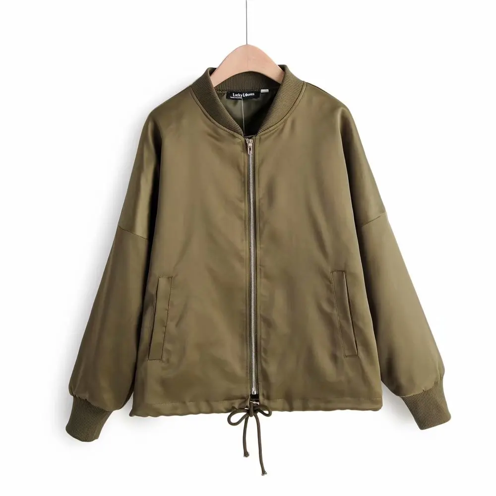 

Europe And America WOMEN'S Dress 2019 Spring And Autumn New Style Hem Drawstring Lace Loose-Fit Jacket Women's Y265