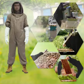 

PU and Steel Full Body Beekeeping Clothing Veil Hood Hat Anti-Bee Coat Special Protective Clothing Beekeeping Bee Suit Equipment