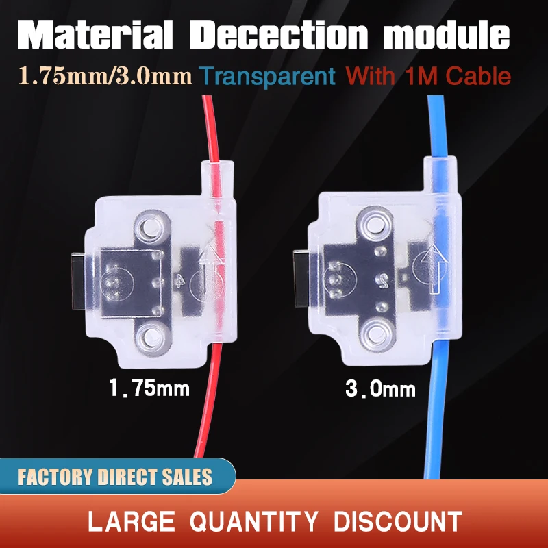 3D Printer Filament Break Detection Module1.75mm 3.0mm With 1M Cable Run-out Sensor Material Runout Detector For Ender 3 CR10 cr10 x y z e axis stepper motor and limit switch endstop cable filament break detection for ender 3 cr10 s s4 s5 3d printer part