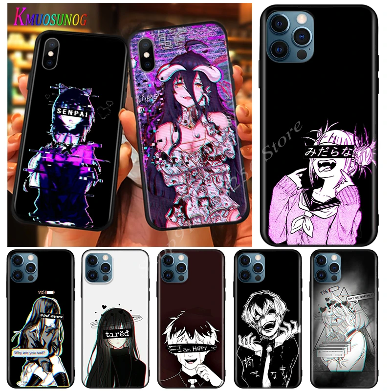 Silicone Cover Sad Anime Aesthetic Senpai For Apple Iphone 13 12 Mini 11 Pro Xs Max Xr X 8 7 6 6s Plus Se Phone Case Coque Phone Case Covers Aliexpress