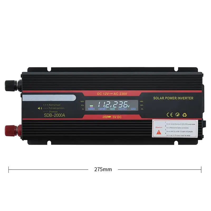 AOZBZ 12V 220V 6000W преобразователь пиковой мощности трансформатор преобразователя напряжения 12 V/24 V до 110 V/220 V с ЖК-дисплеем Автомобильный инвертор