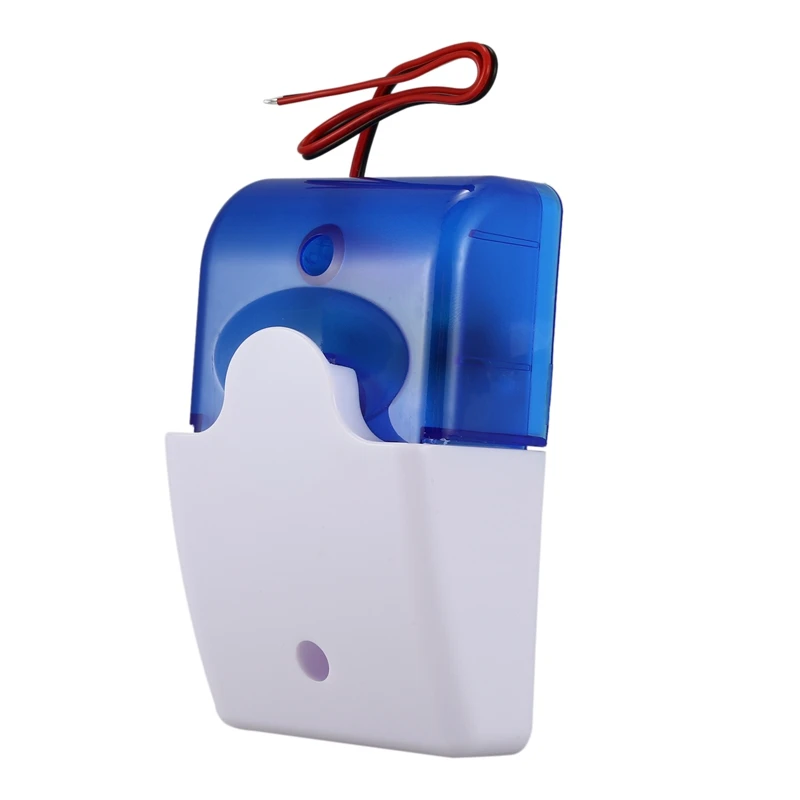 

Mini Wired Strobe Warning Siren Durable Dc 12V Sound Alarm Flashing Light Sound Siren Horn Home Security Alarm System 115Db Blue