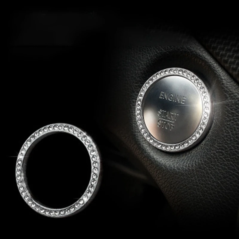 Запчасти для стартера, автомобильные декоры, встроенные универсальные автомобильные ключи для запуска, металлическое декоративное кольцо с бриллиантами, сменный круг 12,11