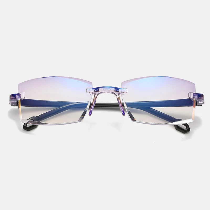 Fashion Reading Glasses Far And Near Dual-use Elderly Smart Zoom Anti-blue Light Anti-radiation Trimming Frameless Eyeglasses ► Photo 2/6