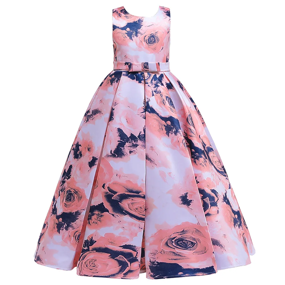 Teens Girls Dresses 5-14 Years old Children Dress Easter Carniva Rose Flower Kids Dress For Girls Vestidos Party Princess Dress (12)