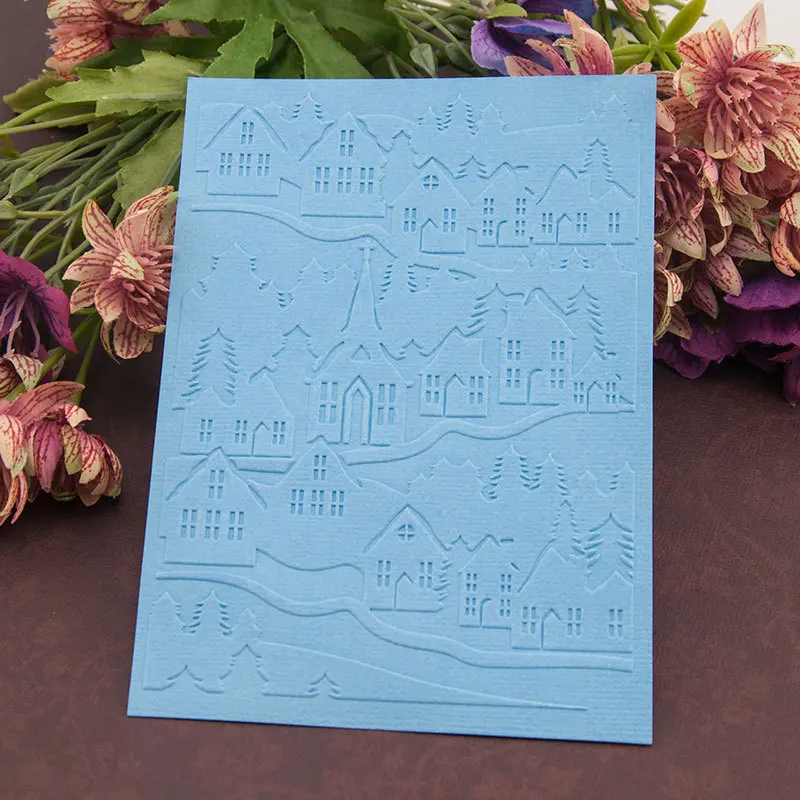 Church House Embossing Folder Plastic Card Making Stamps Scrapbooking