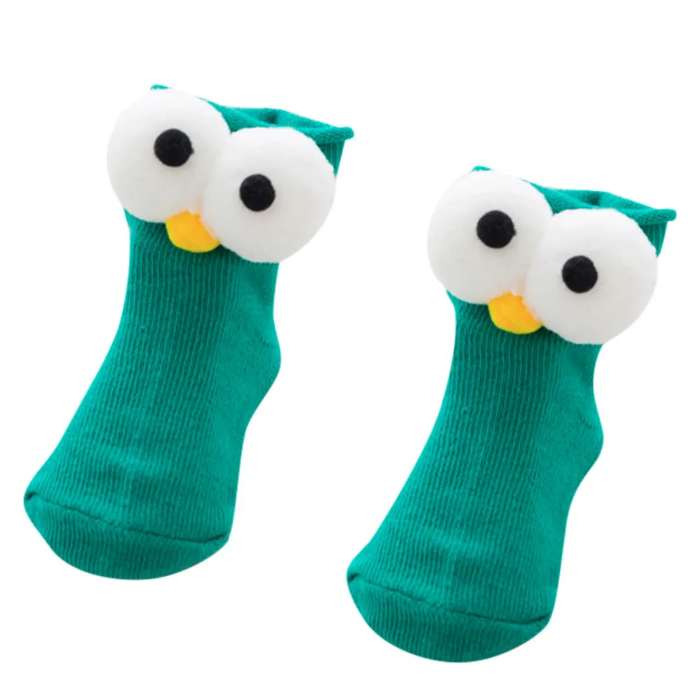 Детские носки хлопковые носки с объемными рисунками с большими глазами милые цветные длинные носки без пятки для малышей школьная одежда для мальчиков и девочек с животными забавная Креативная одежда