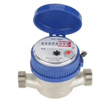 

15mm 1/2 inch Cold Water Meter with Fittings for Garden & Home Usage Arbitrary Rotation Water Meter Tester
