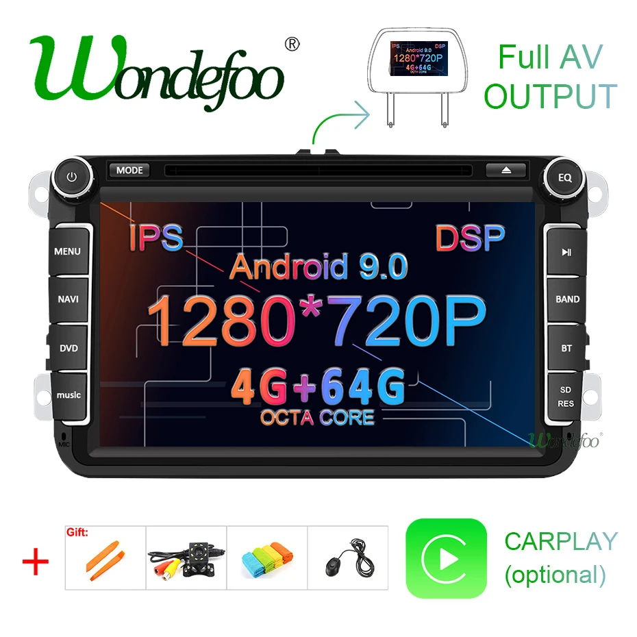 Android 9,0 DSP ips 64G 2 DIN dvd-плеер для быстрого Yeti VW passat b6 polo tiguan Seat Altea Toledo BORA golf 4 5 6 радио gps PC