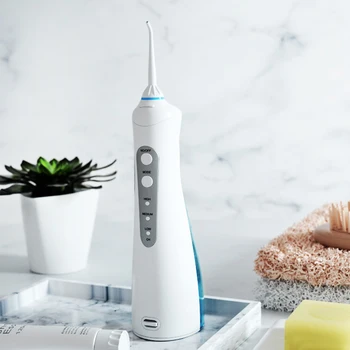 

Oral Irrigator USB Rechargeable Water Flosser Portable Dental Water Jet 200ML Water Tank Waterproof Teeth Cleaner