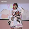 streetwear harajuku kpop hip hop kawaii oversize hoodie hand painted graffiti comic cartoon Power Girls hoodies women and men ► Photo 1/6