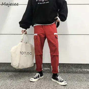

Pants Men Drawstring Leisure Pockets Daily Simple All-match Streetwear Hip Hop Cargo Pant Mens Trendy Korean Style Trousers Chic